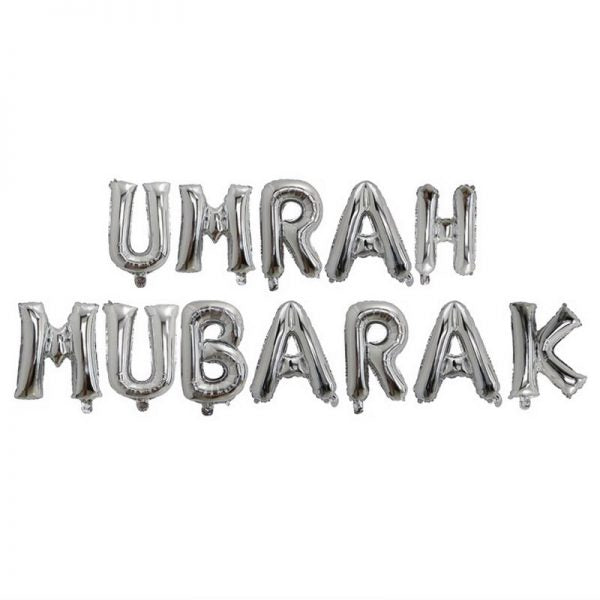 Umrah Mubarak Letters Foil Balloon Set