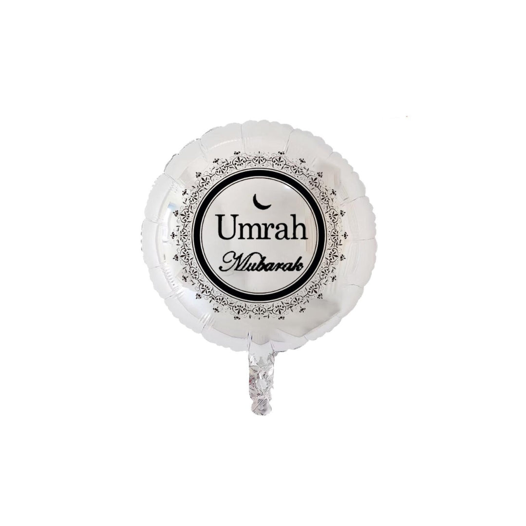 Umrah Mubarak 18-inch Foil Balloon Silver