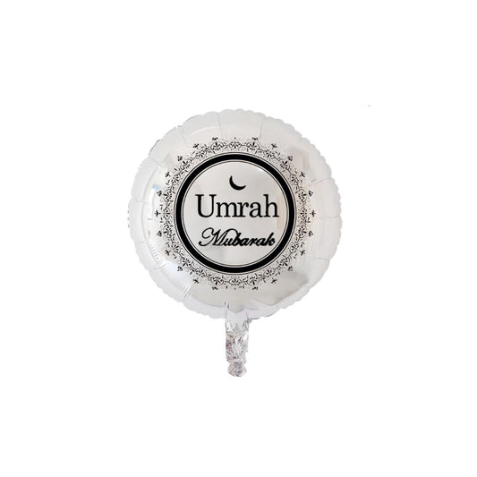 Umrah Mubarak 18-inch Foil Balloon Silver