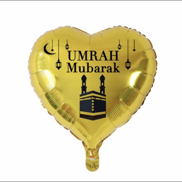 Umrah Mubarak 3 X 18″ Gold Foil Balloons