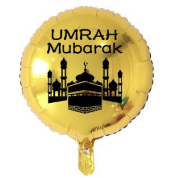 Umrah Mubarak 3 X 18″ Gold Foil Balloons