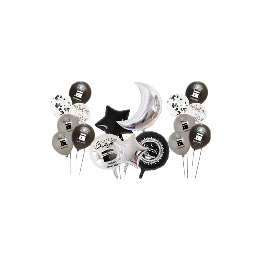 17 Pcs Umrah Mubarak Grand Balloons Set