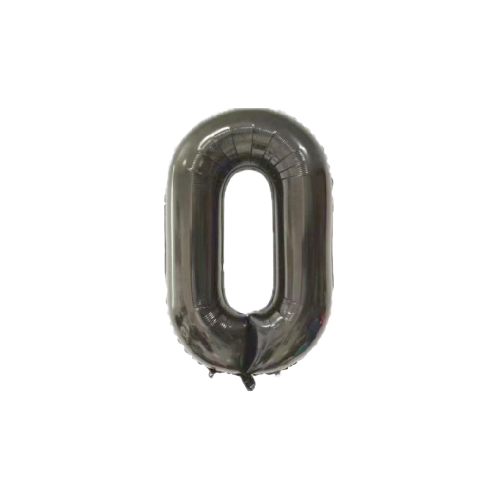 Black 34-inch Foil Balloon Number 0