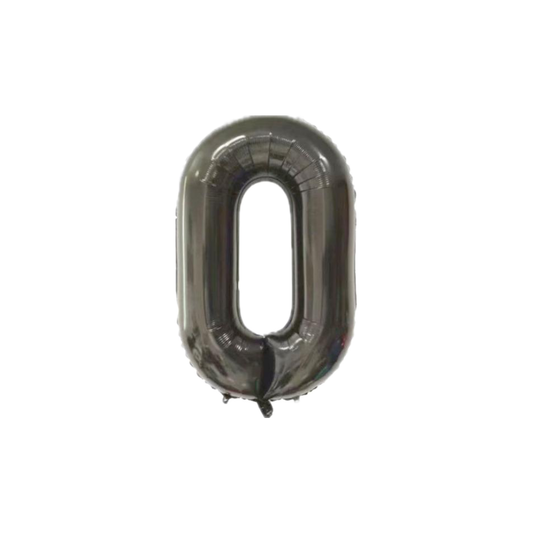 Black 34-inch Foil Balloon Number 0