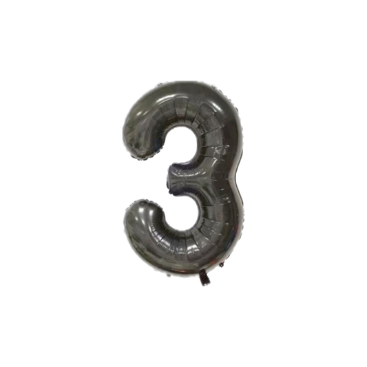 Black 34-inch Foil Balloon Number 3