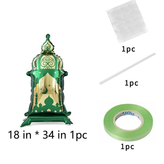 Eid Mubarak Mosque Foil Balloon Green