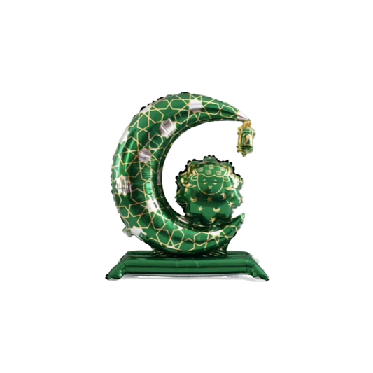 Eid ul Adha Mubarak Crescent Foil Balloon Green