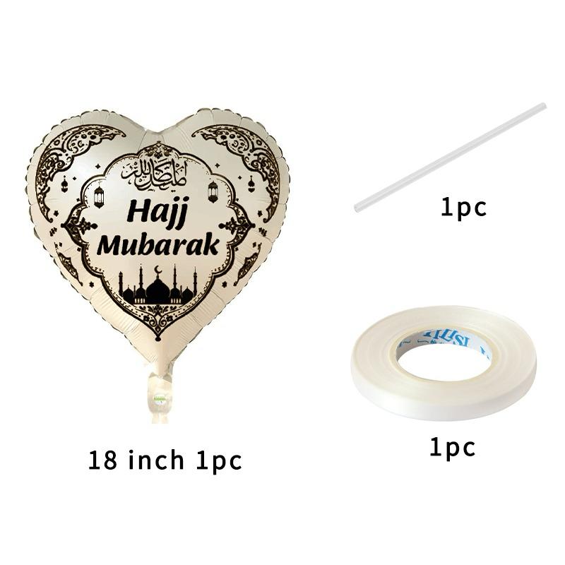 Hajj Mubarak 18-inch Heart Foil Balloon
