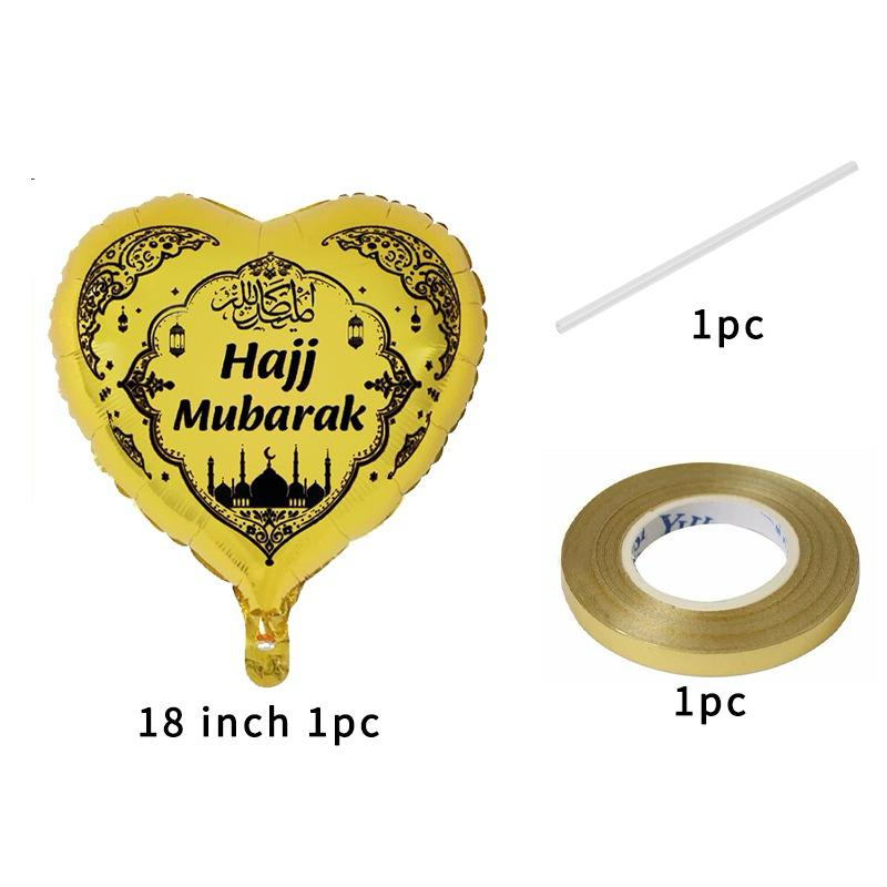 Hajj Mubarak 18-inch Heart Foil Balloon
