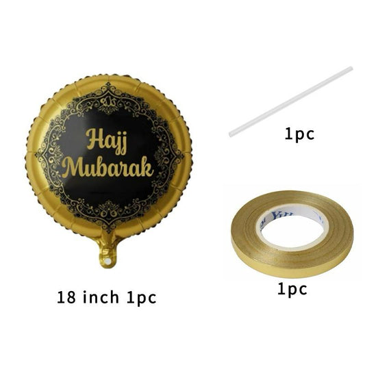 Hajj Mubarak 18-inch Round Foil Balloon
