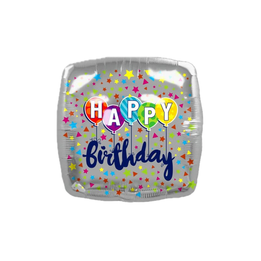 Happy Birthday Square 18-inch Foil Balloon