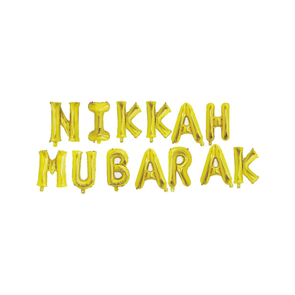 Nikah Mubarak 16-inch Balloon Set Gold