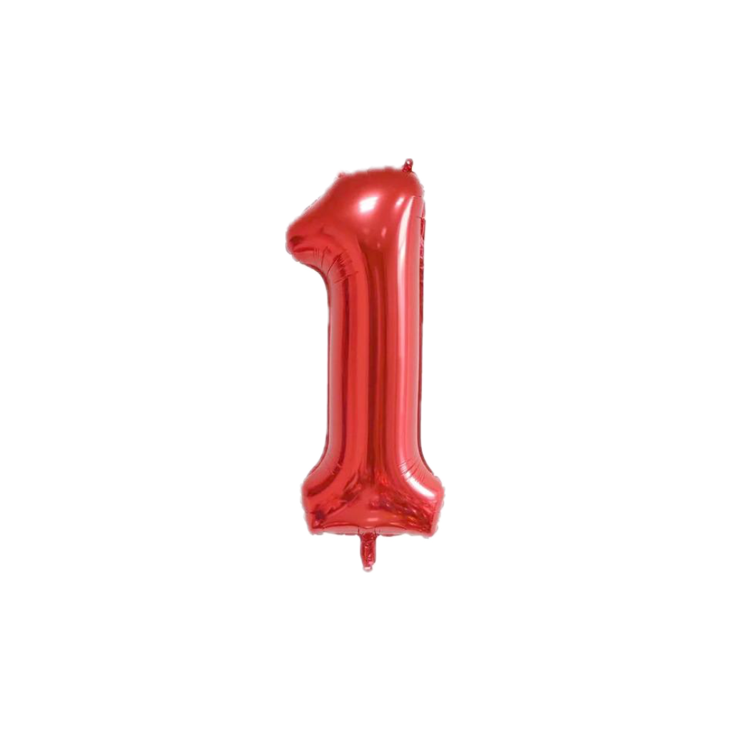 Red 34-inch Foil Balloon Number 1