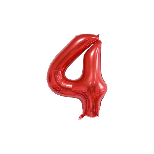 Red 34-inch Foil Balloon Number 4