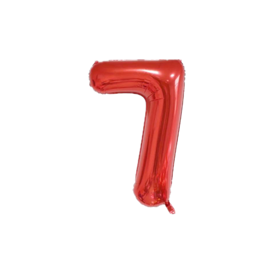 Red 34-inch Foil Balloon Number 7