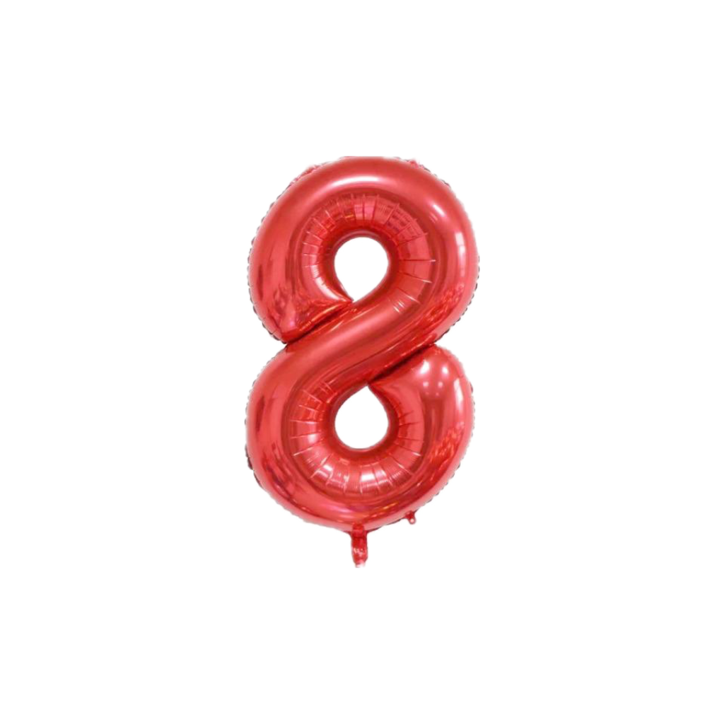 Red 34-inch Foil Balloon Number 8