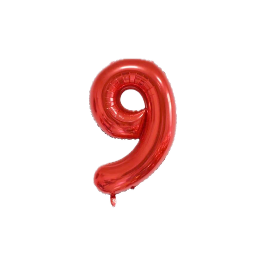 Red 34-inch Foil Balloon Number 9