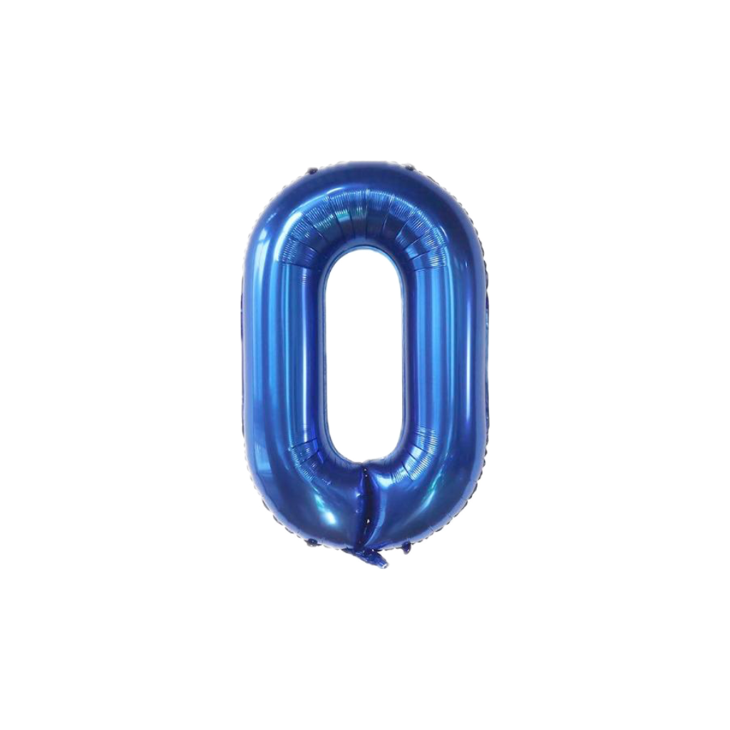 Royal Blue 34-inch Foil Balloon Number 0
