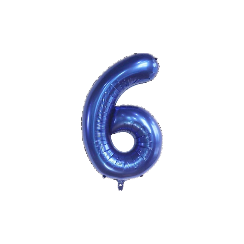 Royal Blue 34-inch Foil Balloon Number 6