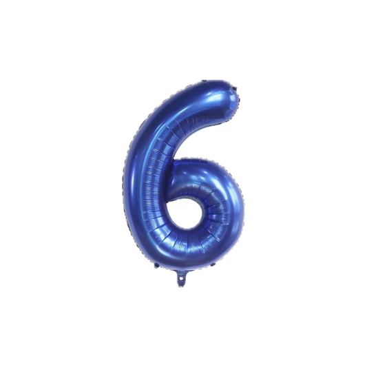Royal Blue 34-inch Foil Balloon Number 6