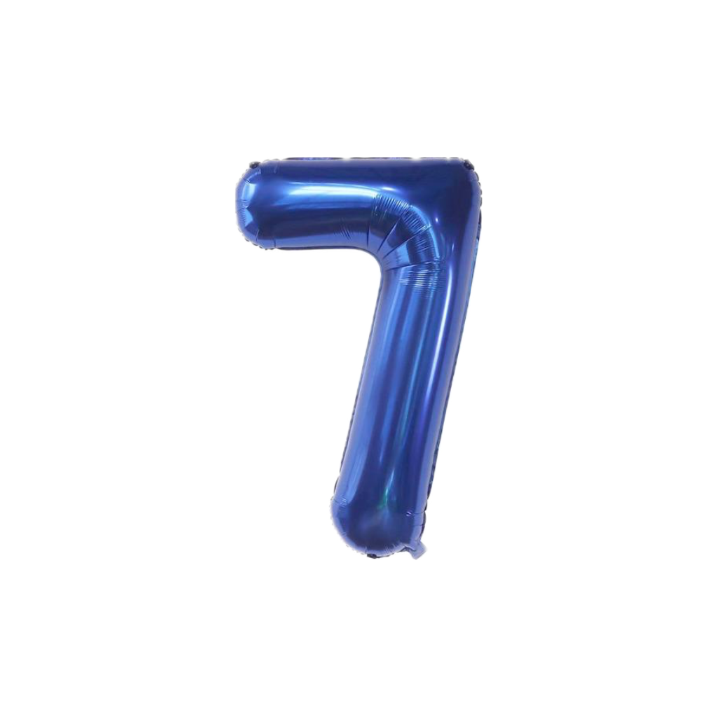 Royal Blue 34-inch Foil Balloon Number 7