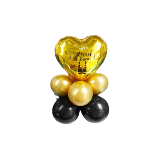Simple Umrah Mubarak Heart Balloon Set